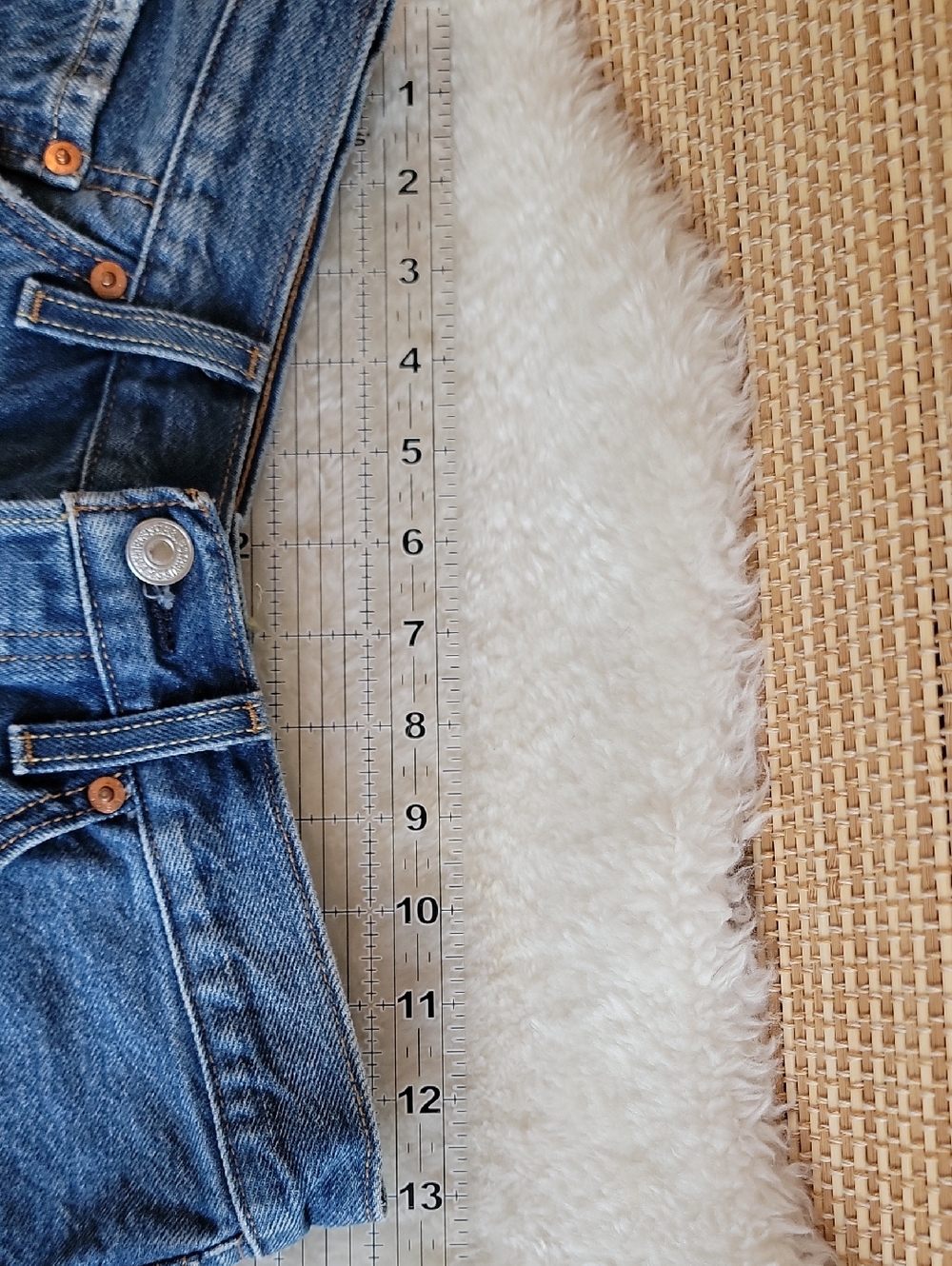 Levi's Dark Blue Distressed Denim Cutoff Shorts - Picture 9 of 9
